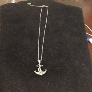 Silver necklace with anchor charm